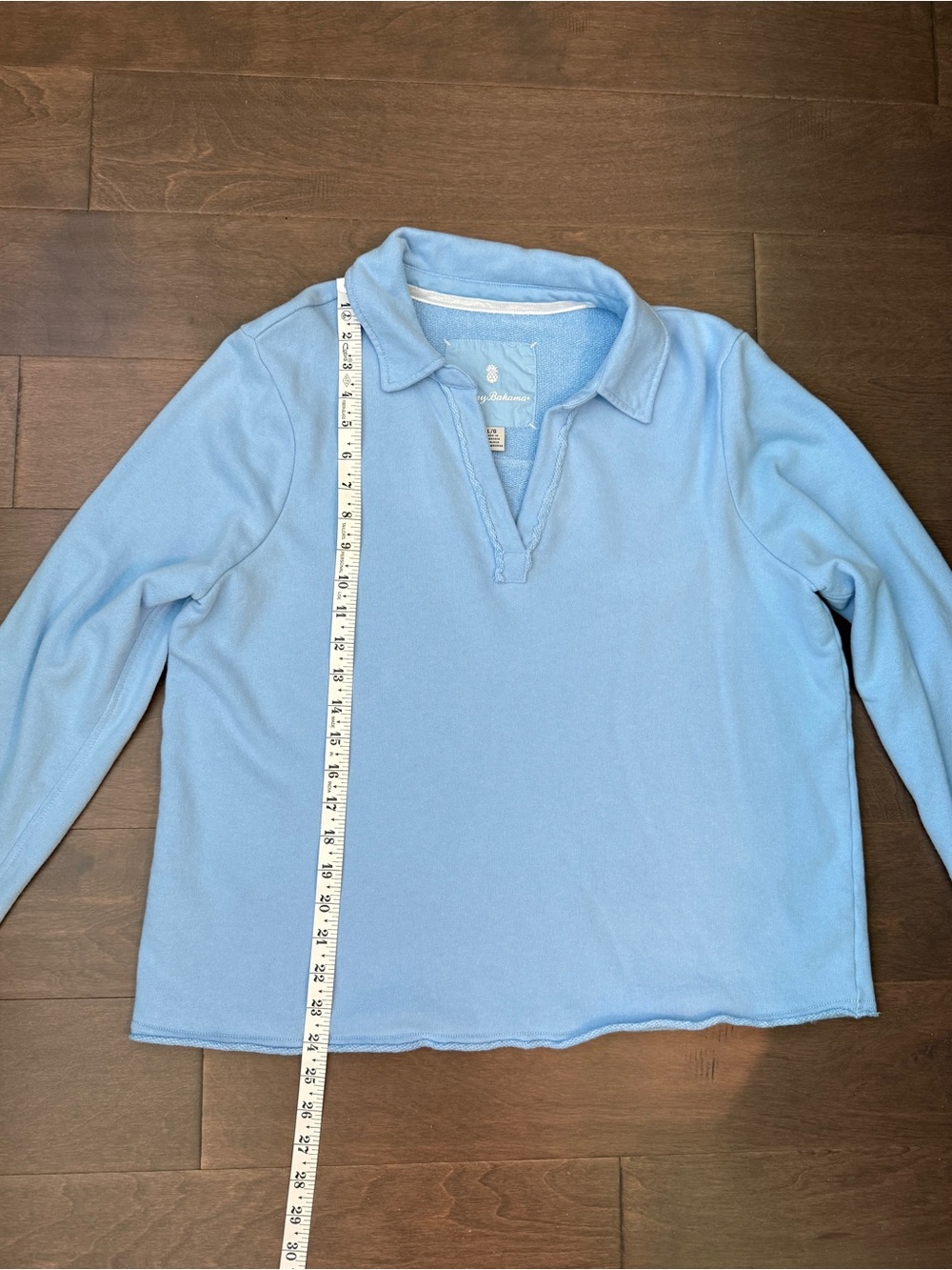 Tommy Bahama Marina Del Mar Light Blue Long-Sleeve Cotton Pullover NWOT Large - Picture 5 of 8